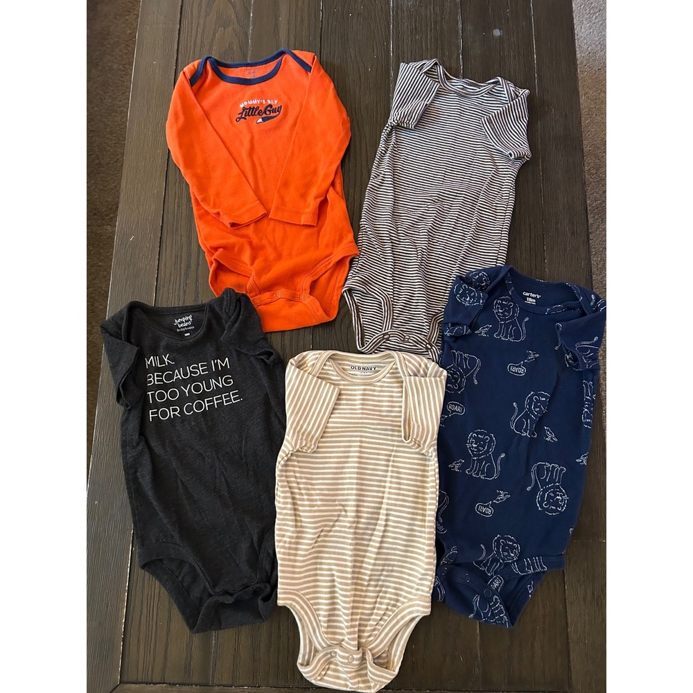Baby Boy Bodysuit Bundle 18M Carters Old Navy Jumping Beans 5pc Set